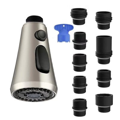 Pull Down Kitchen Faucet Spray Head Replacement, 3 Spray Modes, G1/2 Sink Aerator for Kitchen Sink, Brushed Nickel