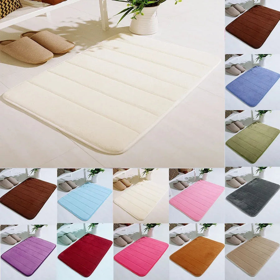 Extra Soft Non-Slip Bathroom Rug, Absorbent Machine-Washable Thick Bath Mat for Tub, Shower and Bathroom Floor, 24 x 16 Inches, White