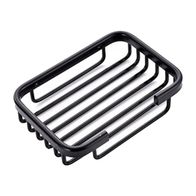 Wall Mounted Soap Dish Holder, Aluminum Soap Box Basket for Bathroom Shower Kitchen Sink and Home Storage, Black