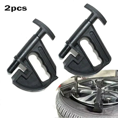 2pcs Car Tire Changer Rim Clamp Tire Mounting Machine Rim Pressing Tool Wheel Changing Aid Rim Clamp Adapter Black Accessories, Made of Plastic