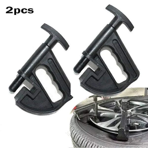 2pcs Car Tire Changer Rim Clamp Tire Mounting Machine Rim Pressing Tool Wheel Changing Aid Rim Clamp Adapter Black Accessories, Made of Plastic