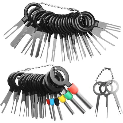 Terminal Ejector Kit Terminal Removal Tool, Electrical Wiring Car Disassembly Tool Connector Crimp Pin Puller 41pcs, Made of Metal