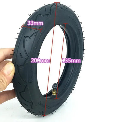 2x High Quality 8 Inch Tire 8x1 1/4 Scooter Tire & Inner Tube Set Bent Valve Fits Bicycle Electric /, Made of Rubber