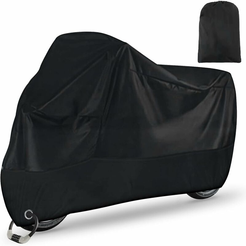 Replacement Waterproof motorcycle cover xxl black for scooter bike protection against dust snow rain wind uv., Made of Fabric, Silver Color