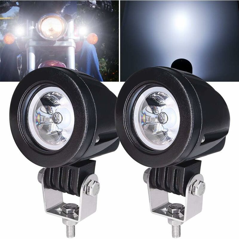 Compatible 10w white led motorcycle fog light 2pcs waterproof 3 inch additional light for bike car truck, Made of Aluminum