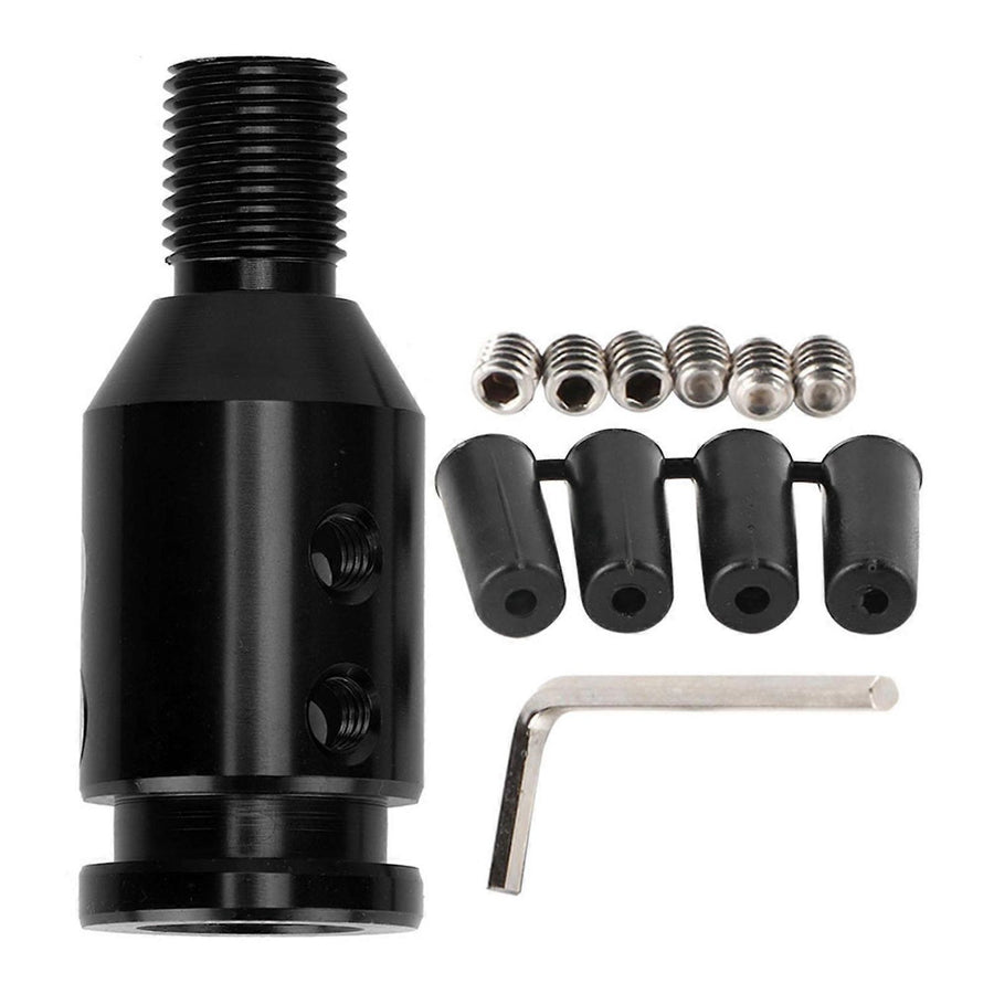 Universal Car Gear Shift Knob Adapter Compatible with Non-Threaded Gear Shifters 12x1.25-Perfect, Made of Aluminum, Black Color