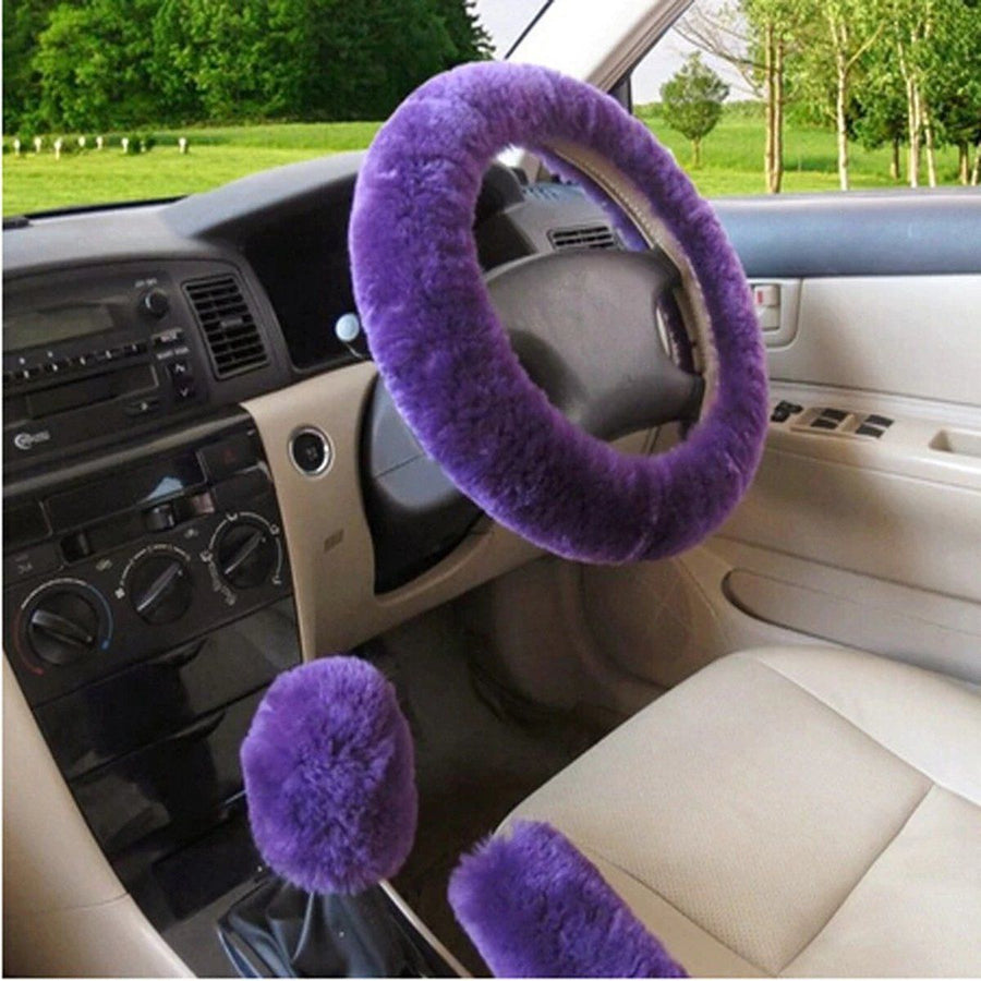 Reliable Professional Compatible Synthetic wool handlebar cover set - purple, Great Value, Easy to Use, Good Performance