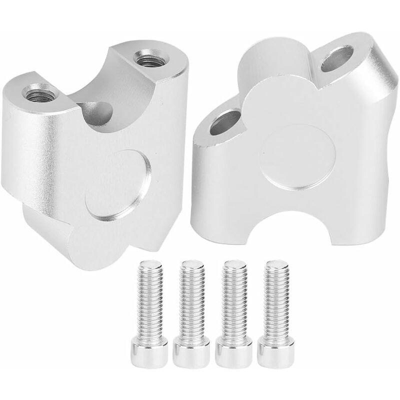 Sturdy Heavy Duty Universal 22mm Motorcycle Handlebar Riser Clamp Adapter, Chrome, Made of Aluminum, Top Quality