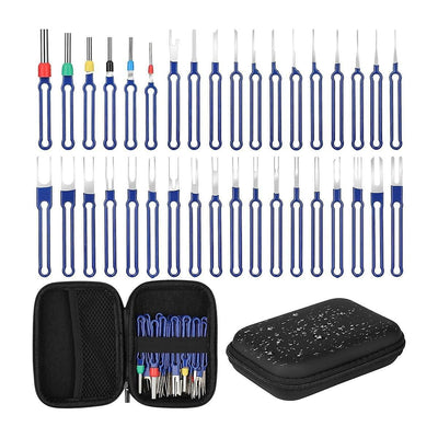 36PC Terminal Removal Tool Kit Pin Extractor, Terminal Stripping Kit, Electrical Wire Connector, Made of Metal, Blue Color, 36 Pcs Pack