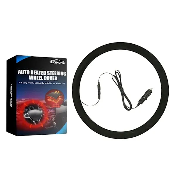 Sturdy Heavy Duty Heated Steering Wheel Muff Winter Hand Warmer Universal Car Steering Wheel Warmer Black, Top Quality