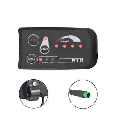 5-pin S810 Electric Bike Meter LED Display Ip65 36v Uart for Electric Bike E-Bike Meter (36v)- Perfet-max, Made of Plastic, Black Color