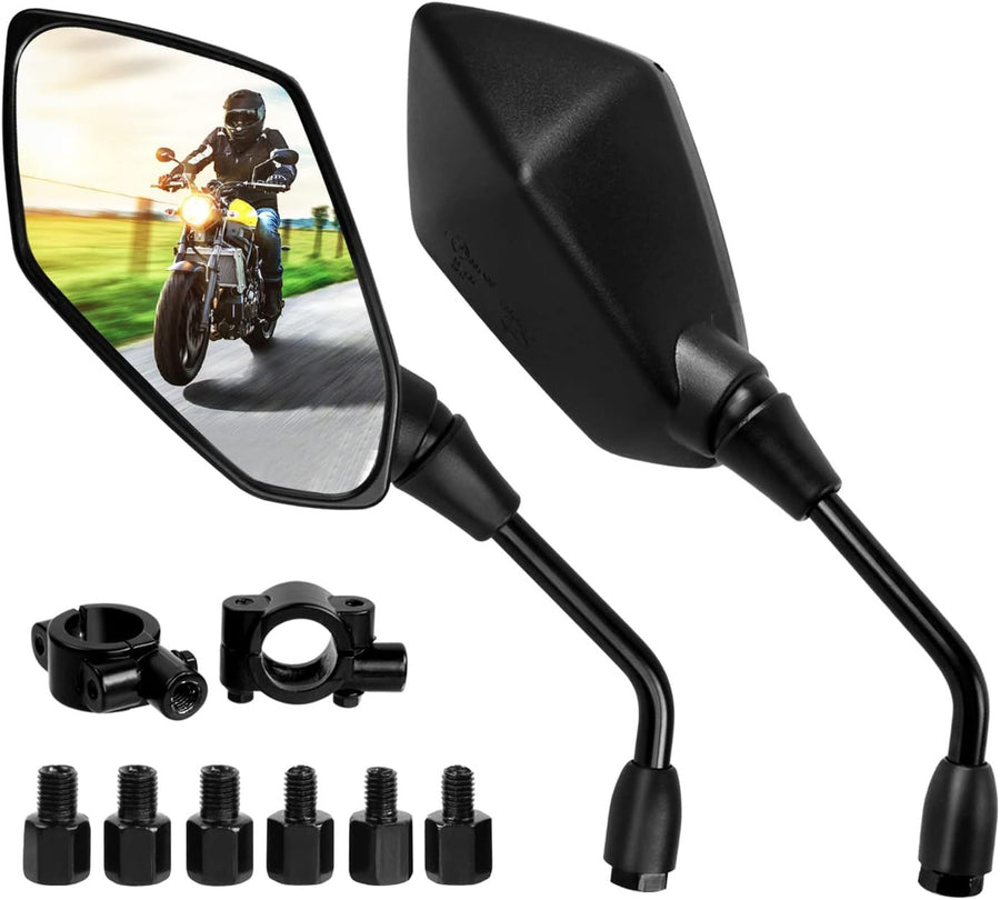 Sturdy Heavy Duty Compatible Motorcycle mirror, pair of universal rearview mirrors, suitable, Clear Color, Top Quality
