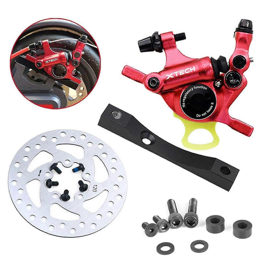 Hydraulic disc brake caliper with adapter and 120mm brake disc for Xiaomi M365 Pro electric scooter, Made of Aluminum