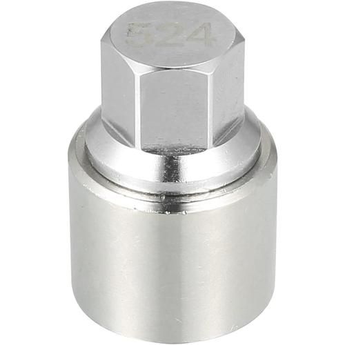 Replacement 524 Key Remover Locking Sleeve Nut Car Wheel Anti-Theft for VW Touareg Magotan Tiguan Phaeton, Made of Metal, Silver Color