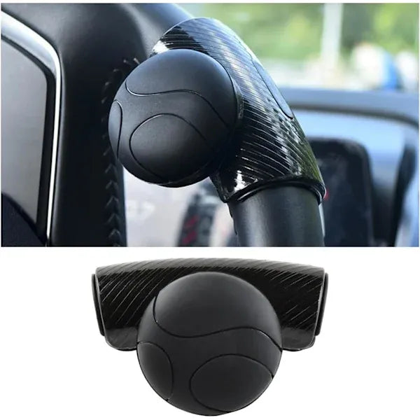 Car Steering Wheel Knob, Adjustable Universal Fit Non-Slip Spinner Booster, Car Accessories Easy Installation No Tools Required (Black)【PL】