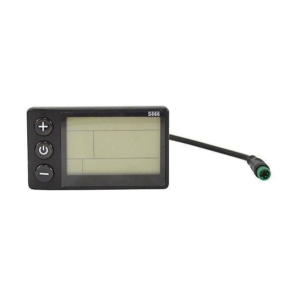 Replacement S866 Electric Bike LCD Screen E-bike Electric Scooter Display Meter Control Panel with Waterproof, Made of Abs, Black Color