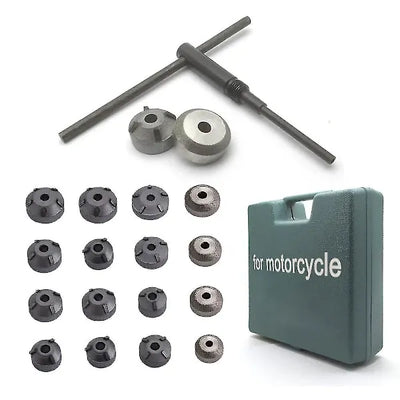 18pcs/set Carbide Valve Grinding Wheel Valve Seat Cutter Broach Head Tool Holder Engine Valve Seat Repair Tool Kit, Made of Diamond