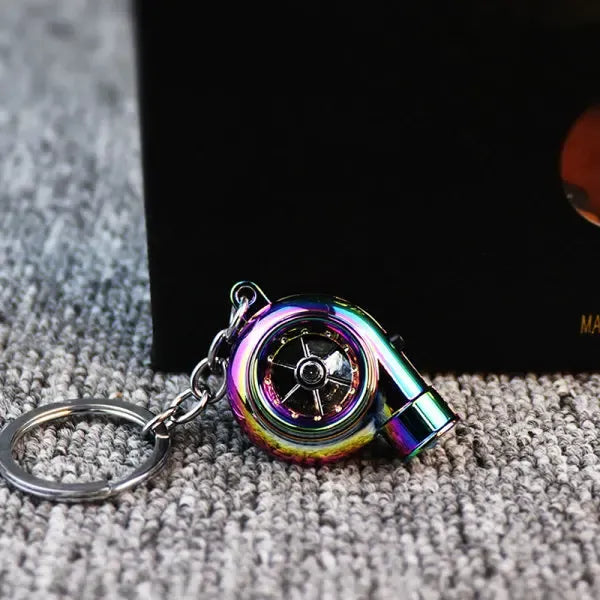 Long Lasting Premium Electric Mini Turbo Turbo Keychain Spinning Turbine Key Multicolor one size, Made of Metal