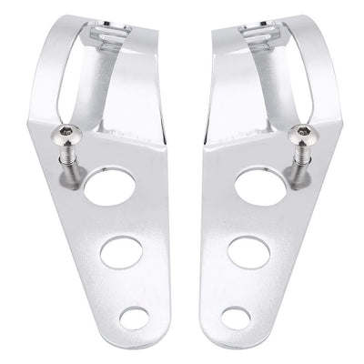 High Quality 35-43mm Motorcycle Headlight Bracket Bracket Fork Tube Clamp Kit Chrome for Chopper Cafe Racer, Made of Iron