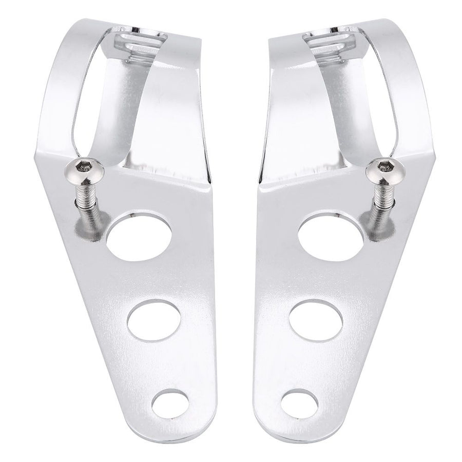 High Quality 35-43mm Motorcycle Headlight Bracket Bracket Fork Tube Clamp Kit Chrome for Chopper Cafe Racer, Made of Iron