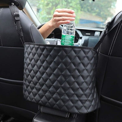 Compatible Car Pocket Tote Holder, Handbag Hook Car Leather Seat Backrest Organizer Backseat Obstacle Pet Child Car Between Two Seats, Black, 1 Pcs