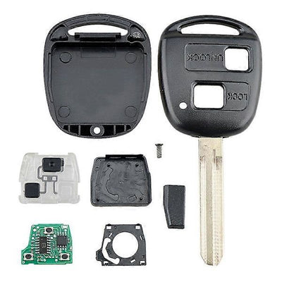 Car smart key with 2 buttons, 4C chip, Replacement for  Toyota Corolla 2001-2007 304MHZ, Made of Plastic, Black Color