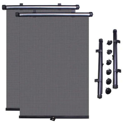 Long Lasting Premium 2-Pack - Sunshade Roller Blind for Car - 40x47 cm, Made of Pvc, Black Color, Easy Installation