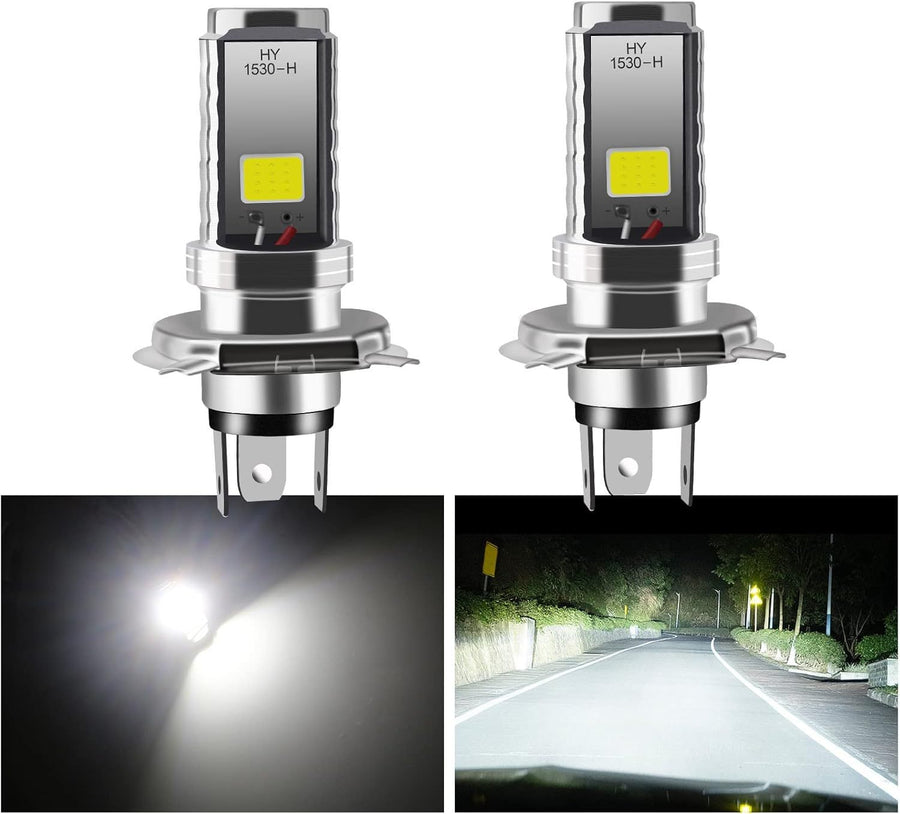 Long Lasting Premium Compatible ST H4 LED Bulb 12V Motorcycle Car Headlight 12W COB LED Lamp High Low Beam, Perfect Fit