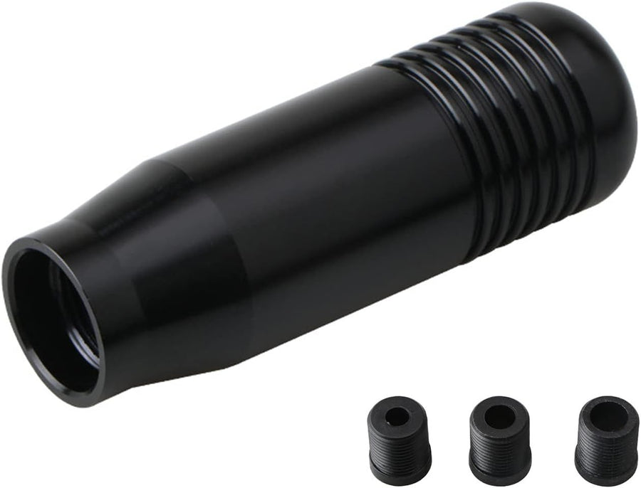 8.5CM Manual Car Gear Shift Knob - Universal 5.6-Speed Aluminum Gear Shift Knob Adapter - Gear Shift Knob (Black) Black—yux