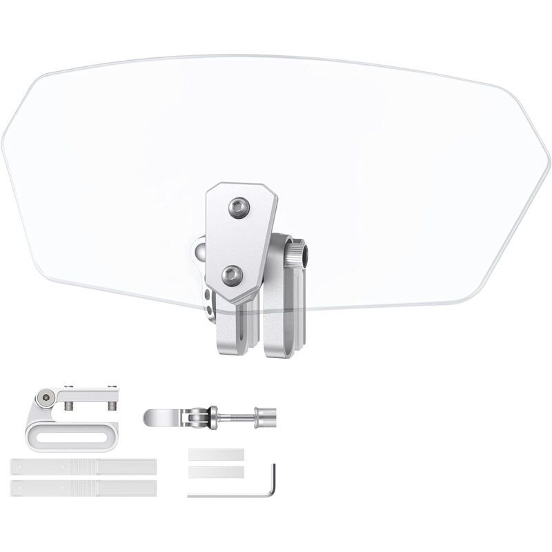 Motorcycle Windshield Adjustable Clip On Windscreen Extension Spoiler Wind Deflector for Motorcycle-Clear, Replacement Part