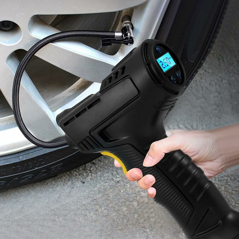Portable 120W Cordless Tire Inflator with Digital Pressure Gauge - 2000mAh Battery, Compatible with Cars, Motorcycles, Bicycles