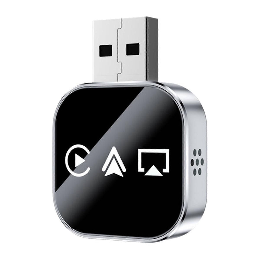 3-in-1 Wireless CarPlay Adapter Smart CarPlay AirPlay Android Auto USB Dongle Wired CarPlay to Wireless, Metal material, Black/Silver Color Options