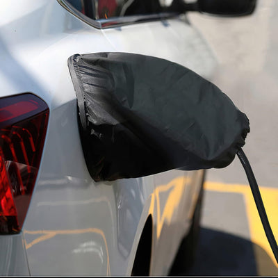 EV Charging Port Charging Protector, Electric Car Charging Connector Protector, Outdoor, Silver/Carbon Fiber Color Options