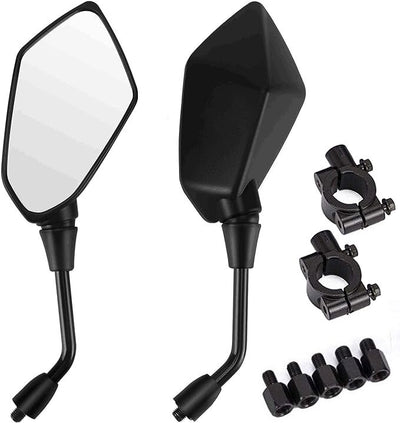 Universal Rearview Mirrors for Motorcycle - Side Mirror - Mirror, ABS + Steel material, direct exterior replacement