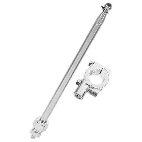 Motorcycle Flagpole Handlebar Mount Flagpole Holder Bike Accessories, Aluminum Alloy material, dashboard mounting, Silver Color