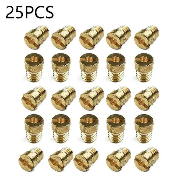 25 pcs Main Jets 55-115 M5 Compatible with Dellorto PHBG 21 19.5 19 SHA 13 14 15 16 19 20 SHBC 19 5mm Carburetor Main Jet Set Parts