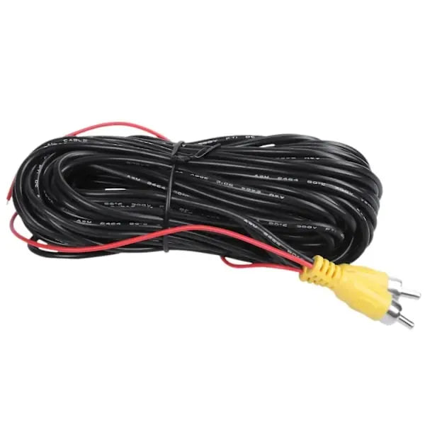 Rear Camera Video RCA Extension Cable Car Wire, 10 M, PVC + Plastic material, driving view recording, vehicle safety use, Black Color