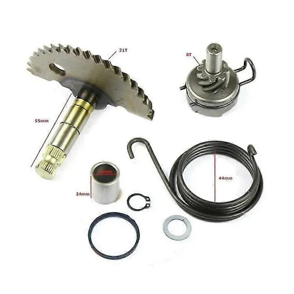 Kickstart kit complete with drive shaft, spring and pinion Banmo for 50cc Gy6 139qmb scooter ATV, Steel material