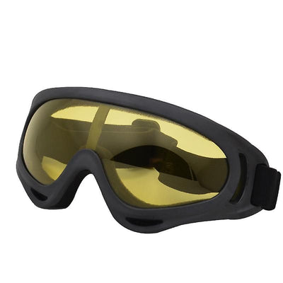 Motorcycle Riding Goggles Padded Goggles Uv Protection Windproof Dustproof Motorbike Sunglasses For Outdoor Activities(yellow), Black Color