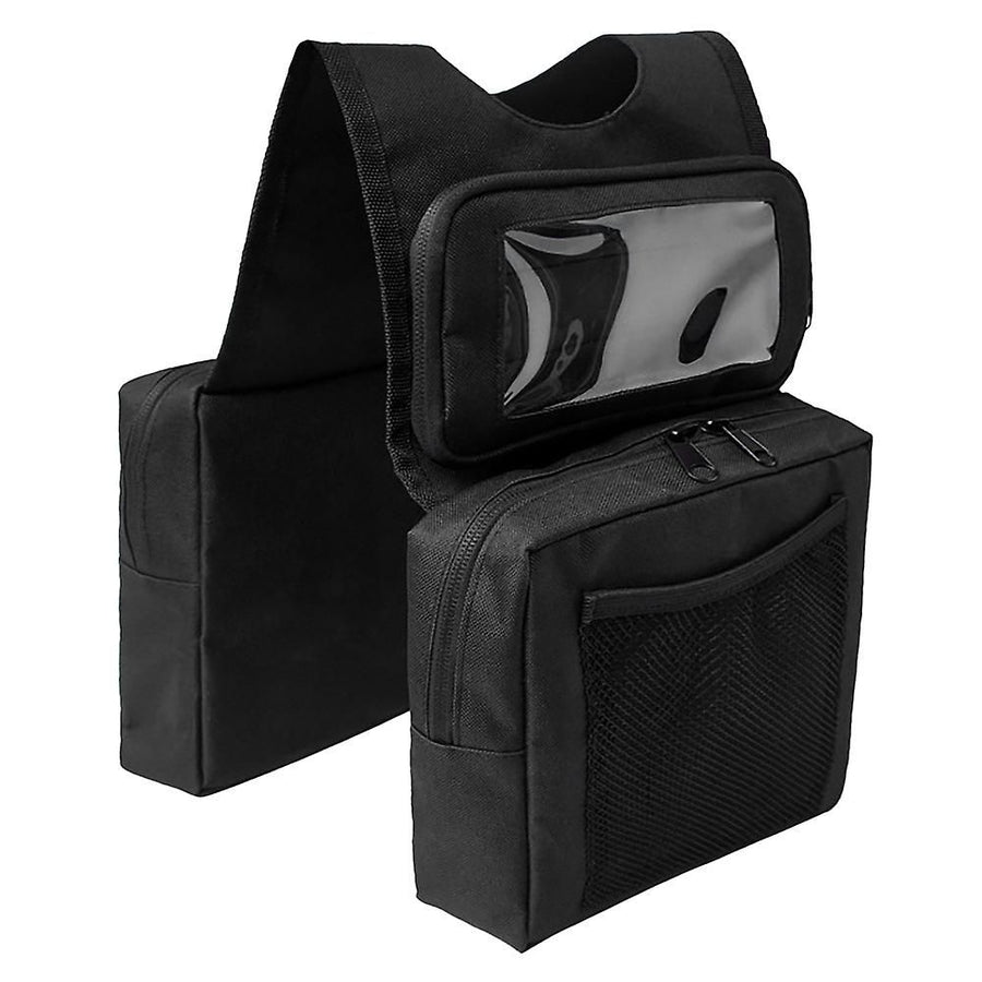 Atv Utv Motorcycle Atv Tank Saddle Bag With Waterproof Phone Storeage Bag Storage Pack Luggage Bag, dashboard mounting, Black Color
