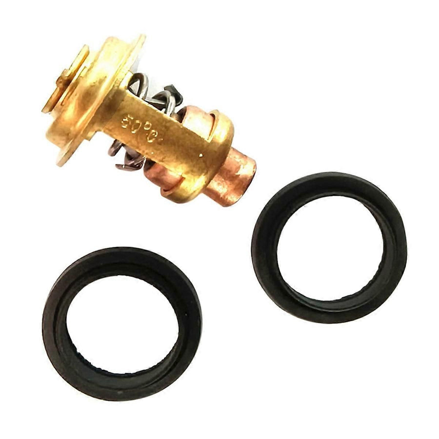 5005440 Brass Thermostat & Seal Kit Compatible with Johnson Evinrude 5-235 HP Outboard Motor Replaces 83, Brass + Copper material, Red Color