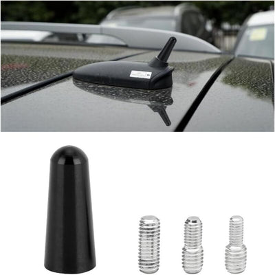 Short Car Antenna, Universal Amplified Car Radio Short Antenna, 3cm Short Rod Roof Stereo Antenna for Car, Carbon Fiber Color