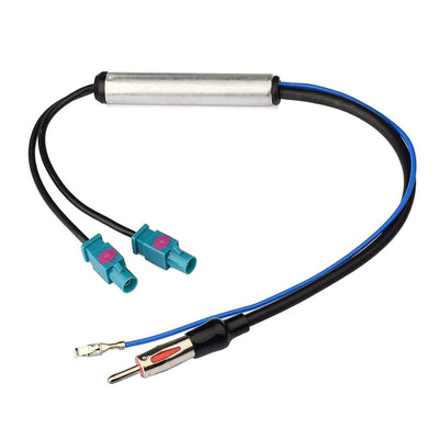 Radio adapter Antenna with amplifier Dual Fakra-Din Antenna adapter for VW, PVC + Copper material, wireless audio upgrade