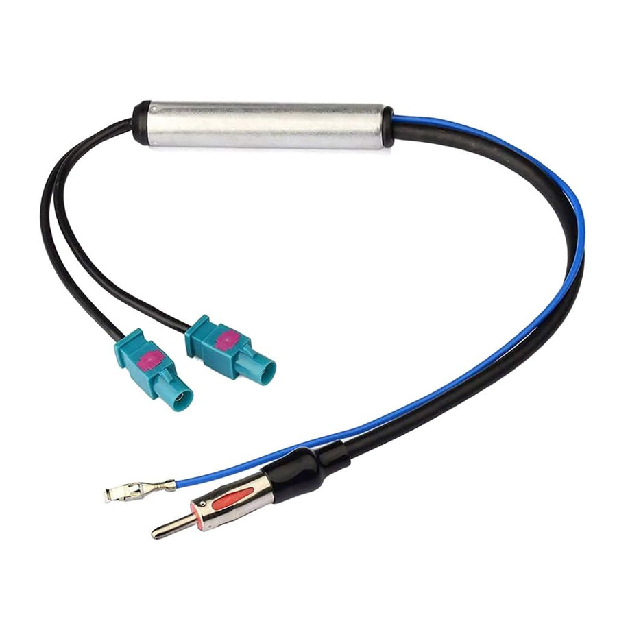 Radio adapter Antenna with amplifier Dual Fakra-Din Antenna adapter for VW, PVC + Copper material, wireless audio upgrade