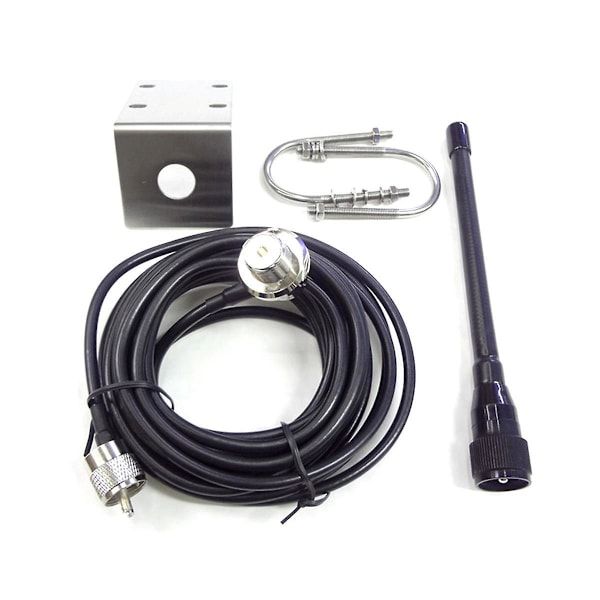 VHF Marine Antenna 156-163MHz Waterproof Rubber Mast Antenna With 5m Rg-58 Cable For Boat Sailboat Y, Stainless Steel + Rubber material