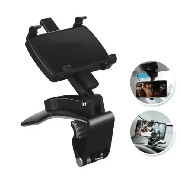 Swivel Mobile Holder - The Car, Silicone + Rubber material, dashboard mounting, stable phone or GPS support, Black Color