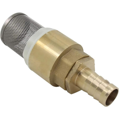 Check Valve with Strainer 1/2 3/4 1 inch with 12 16 19mm Socket, Foot Valve Strainer Check Valve (3/4 inch Thread + 16mm Tube Fittings), Gold Color