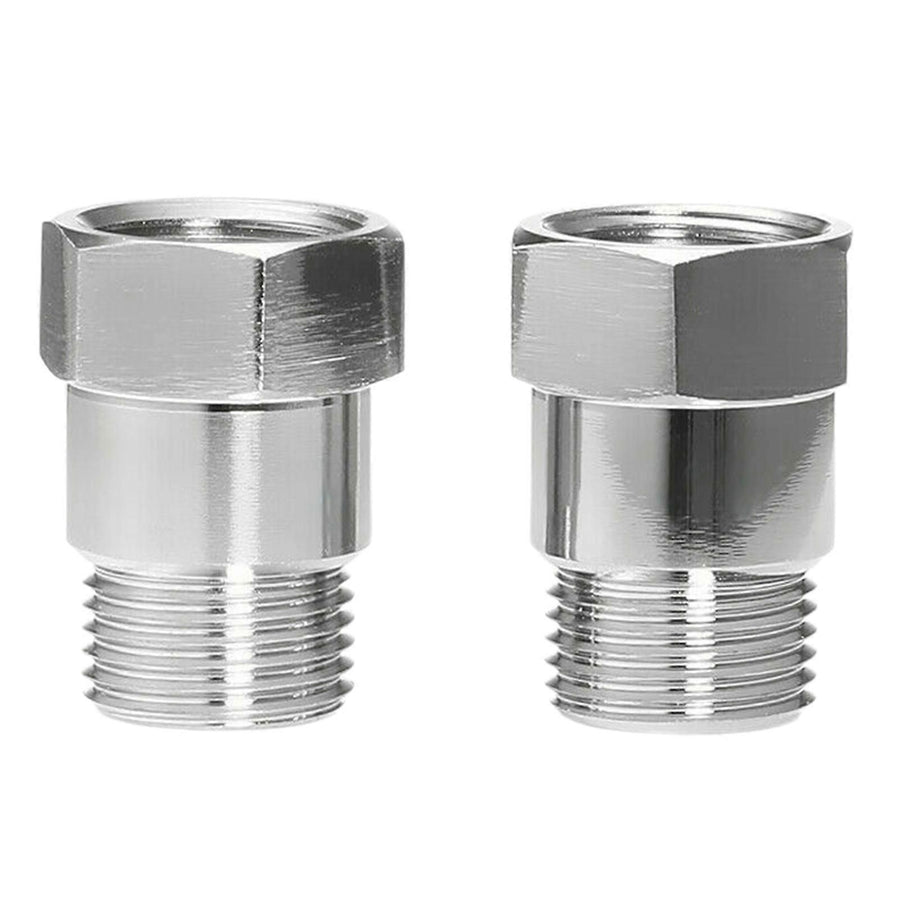 2 pcs O2 Sensor Spacer Thread Universal M18 X 1.5 Car Engine Light Oxygen Sensor Extension Adapter for Vehicle, Metal material
