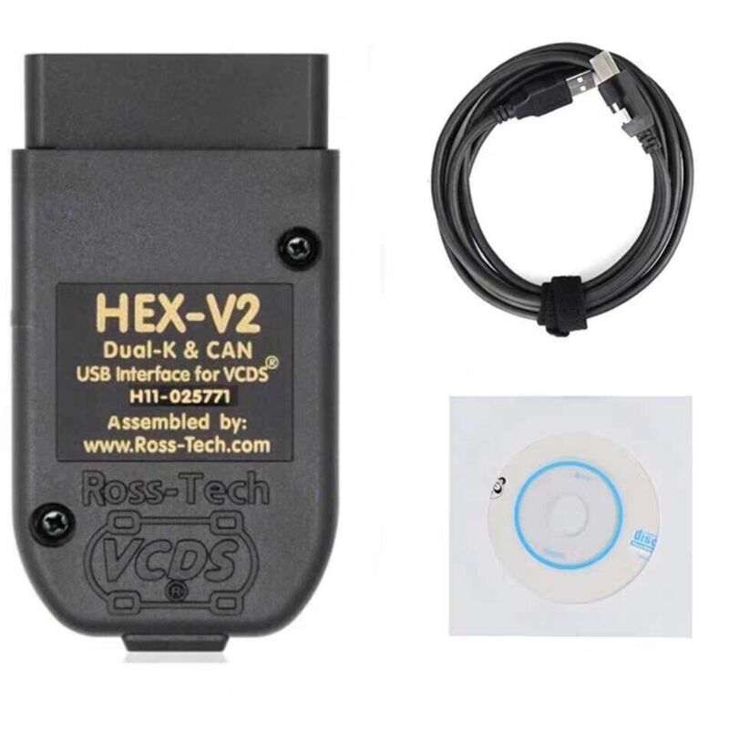 HEX V2 VCDS VAG COM 25.3 5053 Diagnostic Cable for VW/AUDI/Skoda/Seat Auto Reader USB Scanner Cable (English), ABS material
