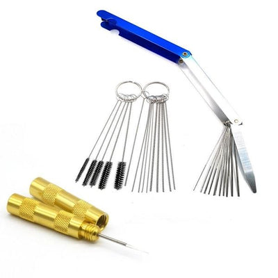 Carburetor Cleaning Kit Cleaning Needles Brushes Cleaning Tools, Stainless Steel + Steel material, car washing and detailing